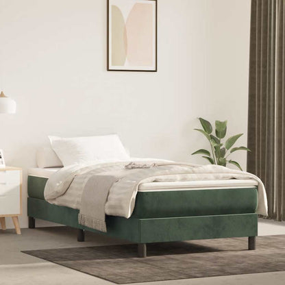 Materasso A Molle Insacchettate Rigidità Media 100X220X20 Cm In Velluto Verde Scuro
