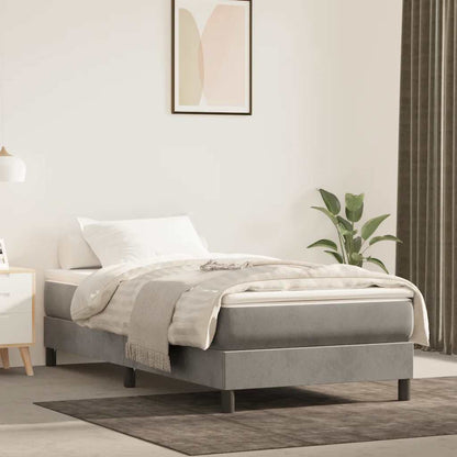 Materasso A Molle Insacchettate Rigidità Media 140X220X20 Cm In Velluto Grigio Chiaro