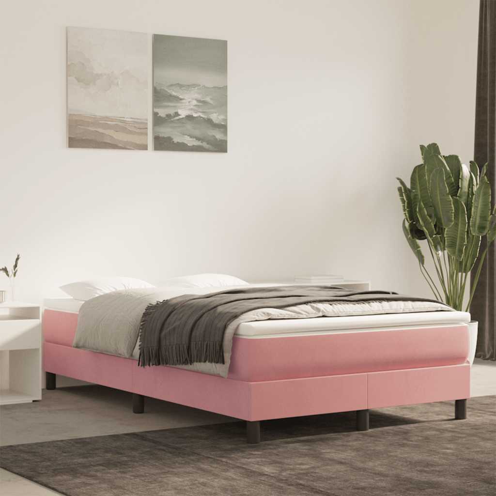 Materasso A Molle Insacchettate Rigidità Media 140X220X20 Cm In Velluto Rosa