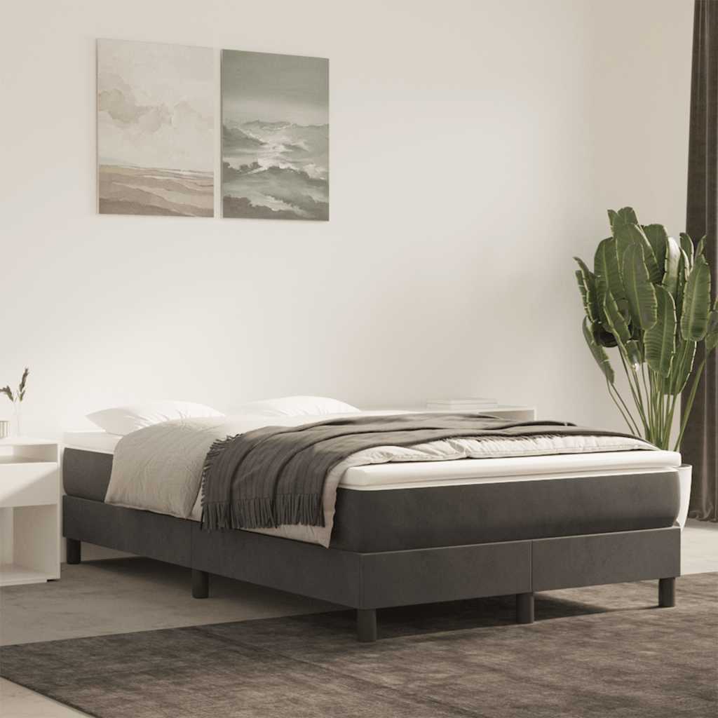 Materasso A Molle Insacchettate Rigidità Media 100X220X20 Cm In Velluto Grigio Scuro