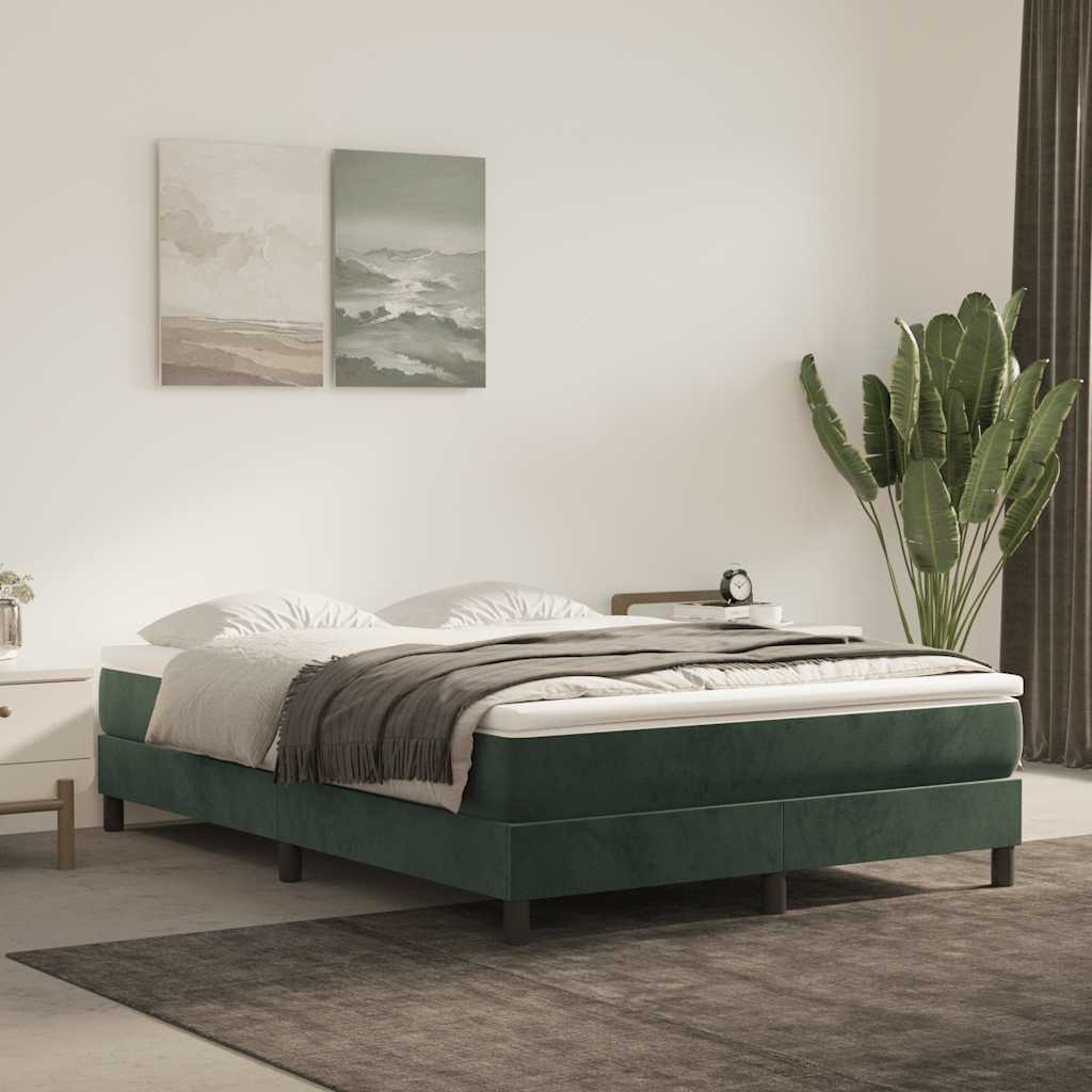 Materasso A Molle Insacchettate Rigidità Media 100X220X20 Cm In Velluto Verde Scuro