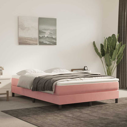 Materasso A Molle Insacchettate Rigidità Media 140X220X20 Cm In Velluto Rosa