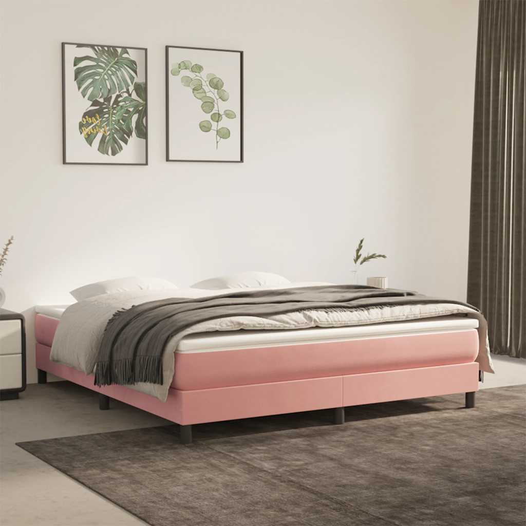 Materasso A Molle Insacchettate Rigidità Media 140X220X20 Cm In Velluto Rosa