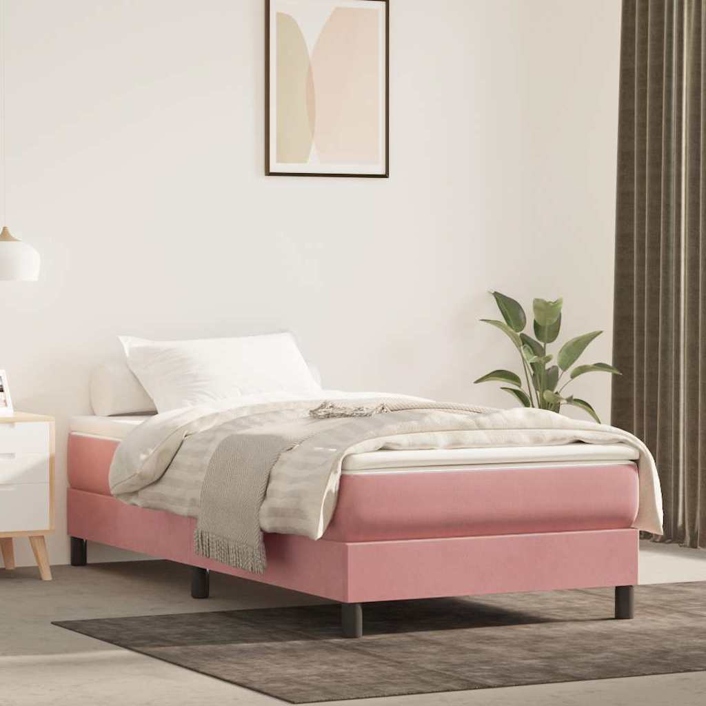 Materasso A Molle Insacchettate Rigidità Media 140X220X20 Cm In Velluto Rosa