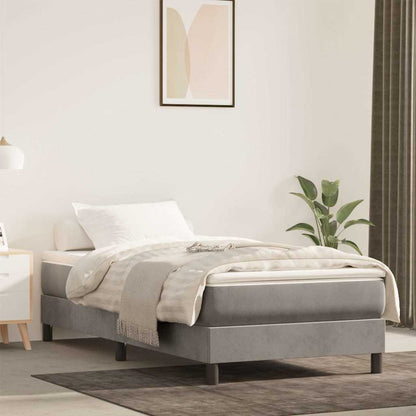 Materasso A Molle Insacchettate Rigidità Media 140X220X20 Cm In Velluto Grigio Chiaro