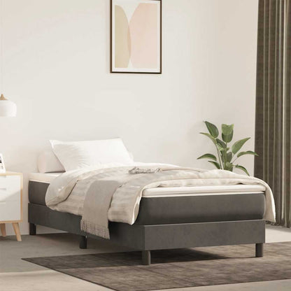 Materasso A Molle Insacchettate Rigidità Media 100X220X20 Cm In Velluto Grigio Scuro