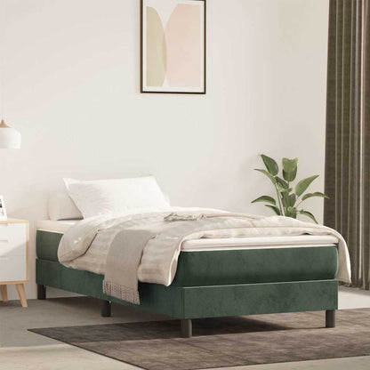Materasso A Molle Insacchettate Rigidità Media 100X220X20 Cm In Velluto Verde Scuro