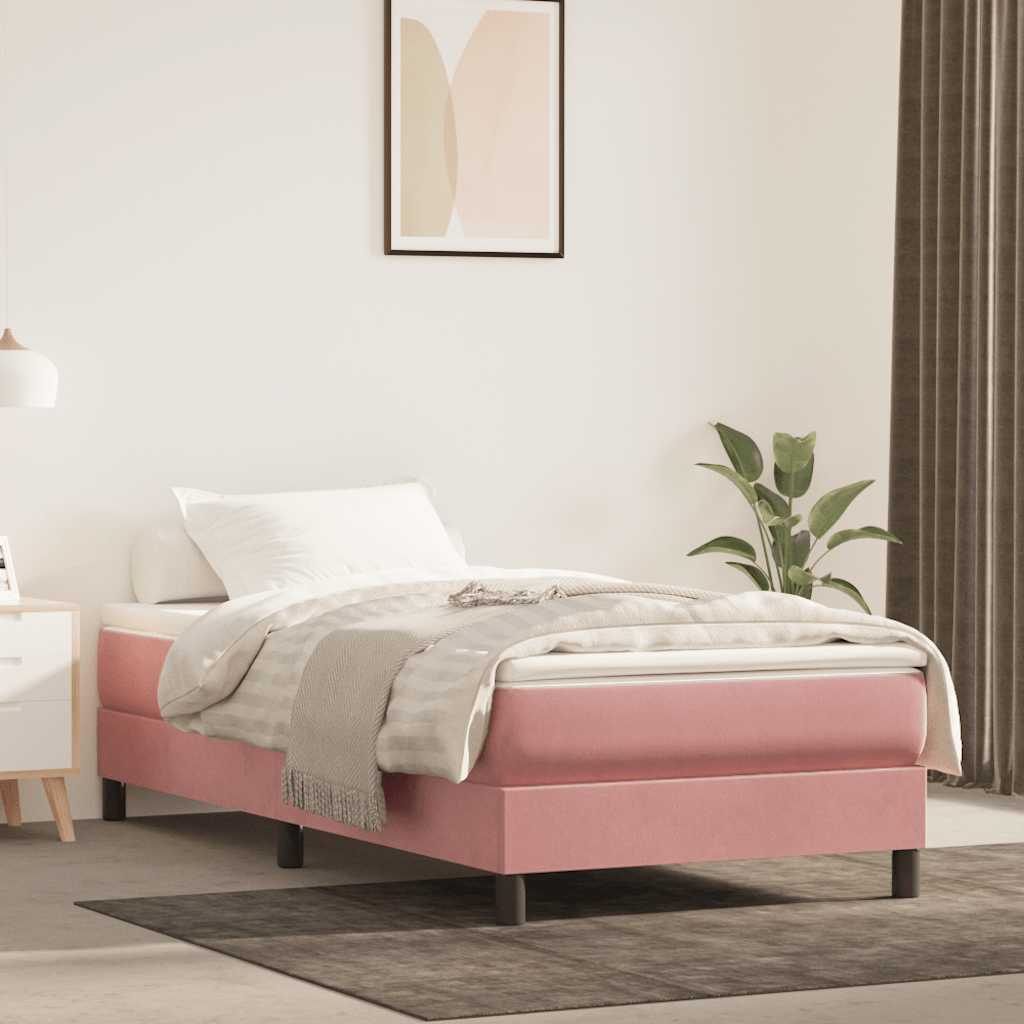 Materasso A Molle Insacchettate Rigidità Media 140X220X20 Cm In Velluto Rosa