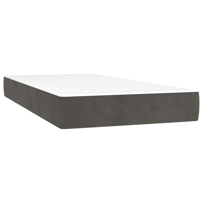 Materasso A Molle Insacchettate Rigidità Media 100X220X20 Cm In Velluto Grigio Scuro