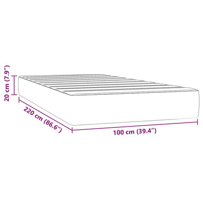 Materasso A Molle Insacchettate Rigidità Media 100X220X20 Cm In Velluto Grigio Scuro