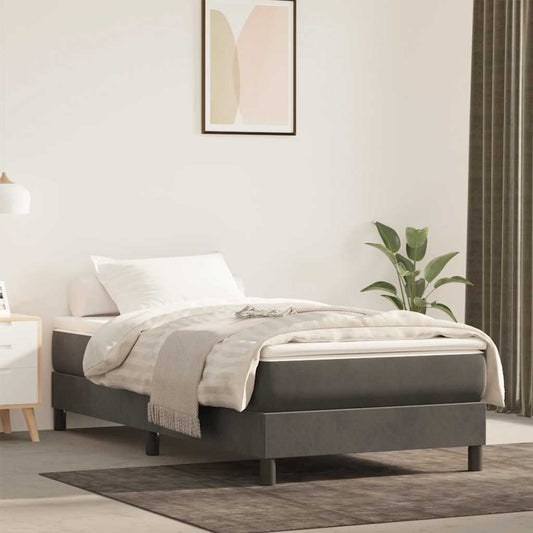 Materasso A Molle Insacchettate Rigidità Media 100X220X20 Cm In Velluto Grigio Scuro