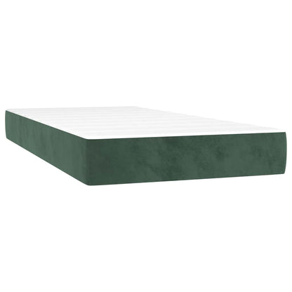 Materasso A Molle Insacchettate Rigidità Media 100X220X20 Cm In Velluto Verde Scuro
