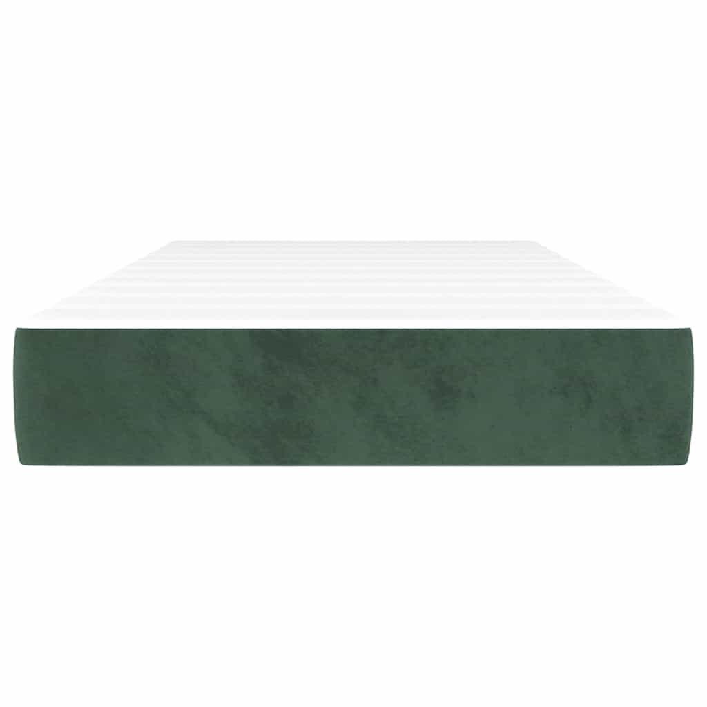 Materasso A Molle Insacchettate Rigidità Media 100X220X20 Cm In Velluto Verde Scuro