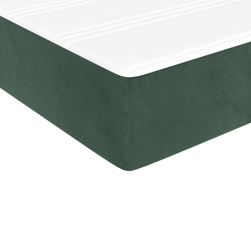 Materasso A Molle Insacchettate Rigidità Media 100X220X20 Cm In Velluto Verde Scuro
