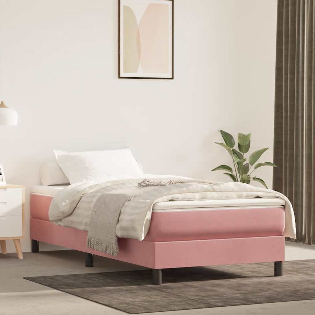Materasso A Molle Insacchettate Rigidità Media 140X220X20 Cm In Velluto Rosa