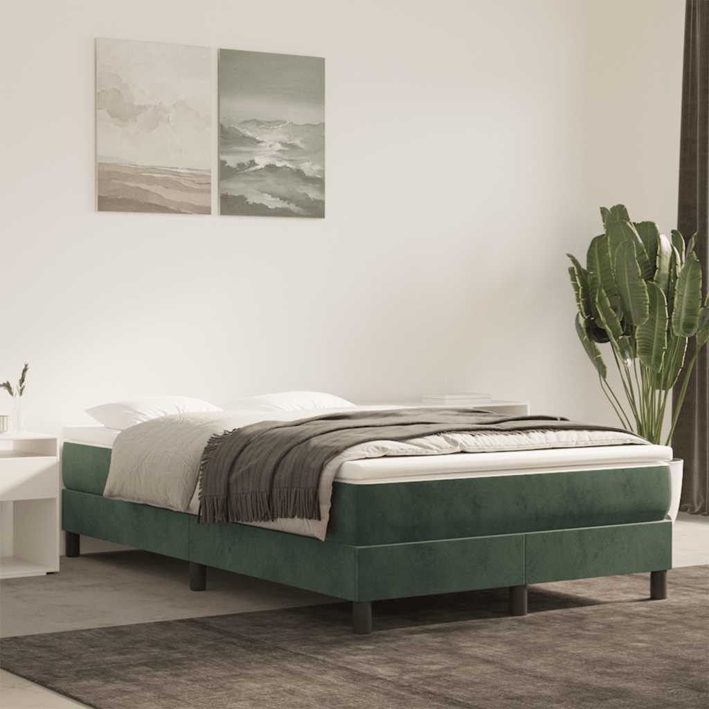 Materasso A Molle Insacchettate Rigidità Media 100X220X20 Cm In Velluto Verde Scuro