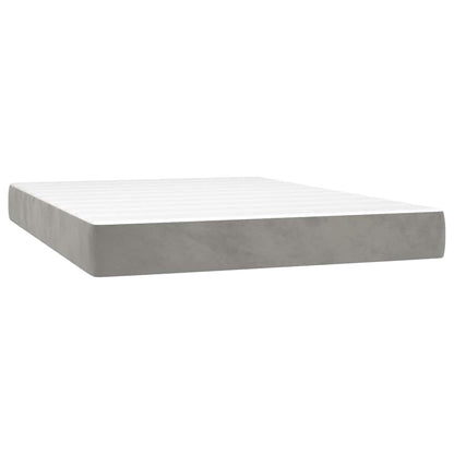 Materasso A Molle Insacchettate Rigidità Media 140X220X20 Cm In Velluto Grigio Chiaro