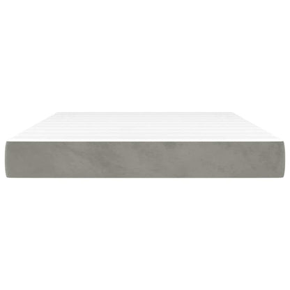 Materasso A Molle Insacchettate Rigidità Media 140X220X20 Cm In Velluto Grigio Chiaro