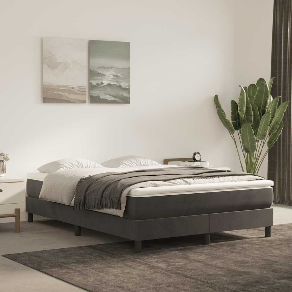 Materasso A Molle Insacchettate Rigidità Media 100X220X20 Cm In Velluto Grigio Scuro
