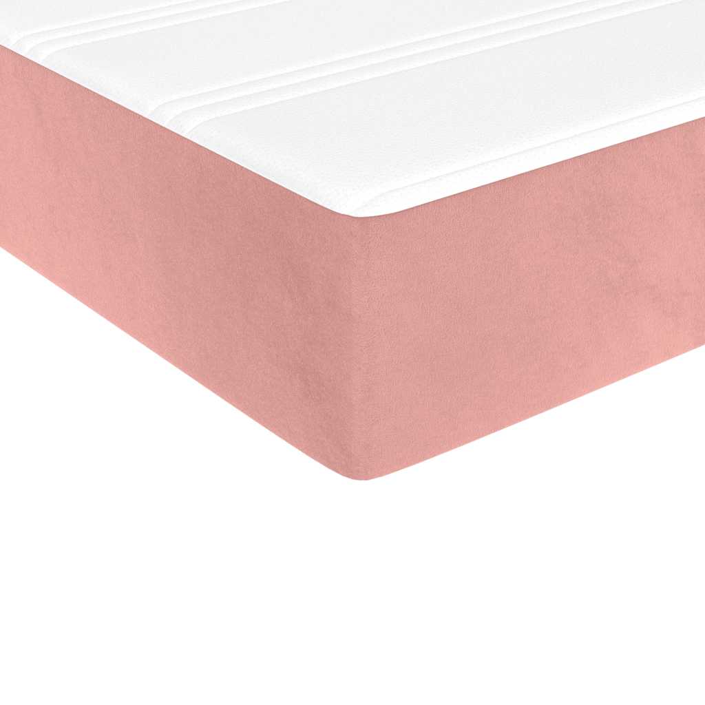 Materasso A Molle Insacchettate Rigidità Media 140X220X20 Cm In Velluto Rosa