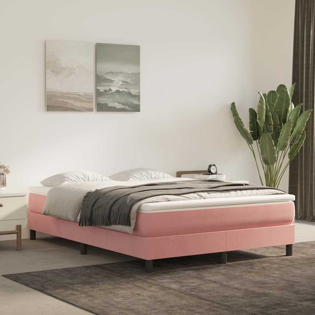 Materasso A Molle Insacchettate Rigidità Media 140X220X20 Cm In Velluto Rosa