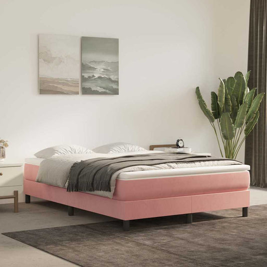 Materasso A Molle Insacchettate Rigidità Media 140X220X20 Cm In Velluto Rosa