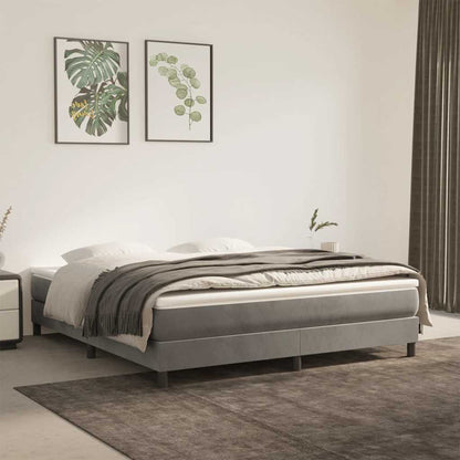 Materasso A Molle Insacchettate Rigidità Media 140X220X20 Cm In Velluto Grigio Chiaro
