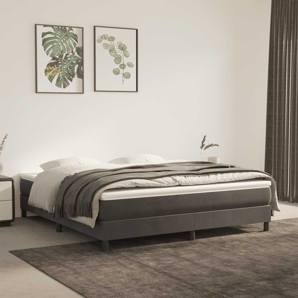 Materasso A Molle Insacchettate Rigidità Media 100X220X20 Cm In Velluto Grigio Scuro