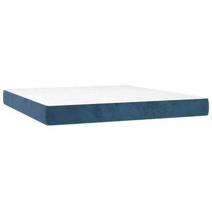 Materasso A Molle Insacchettate Rigidità Media 160X220X20 Cm In Velluto Blu Scuro