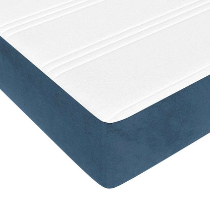 Materasso A Molle Insacchettate Rigidità Media 160X220X20 Cm In Velluto Blu Scuro