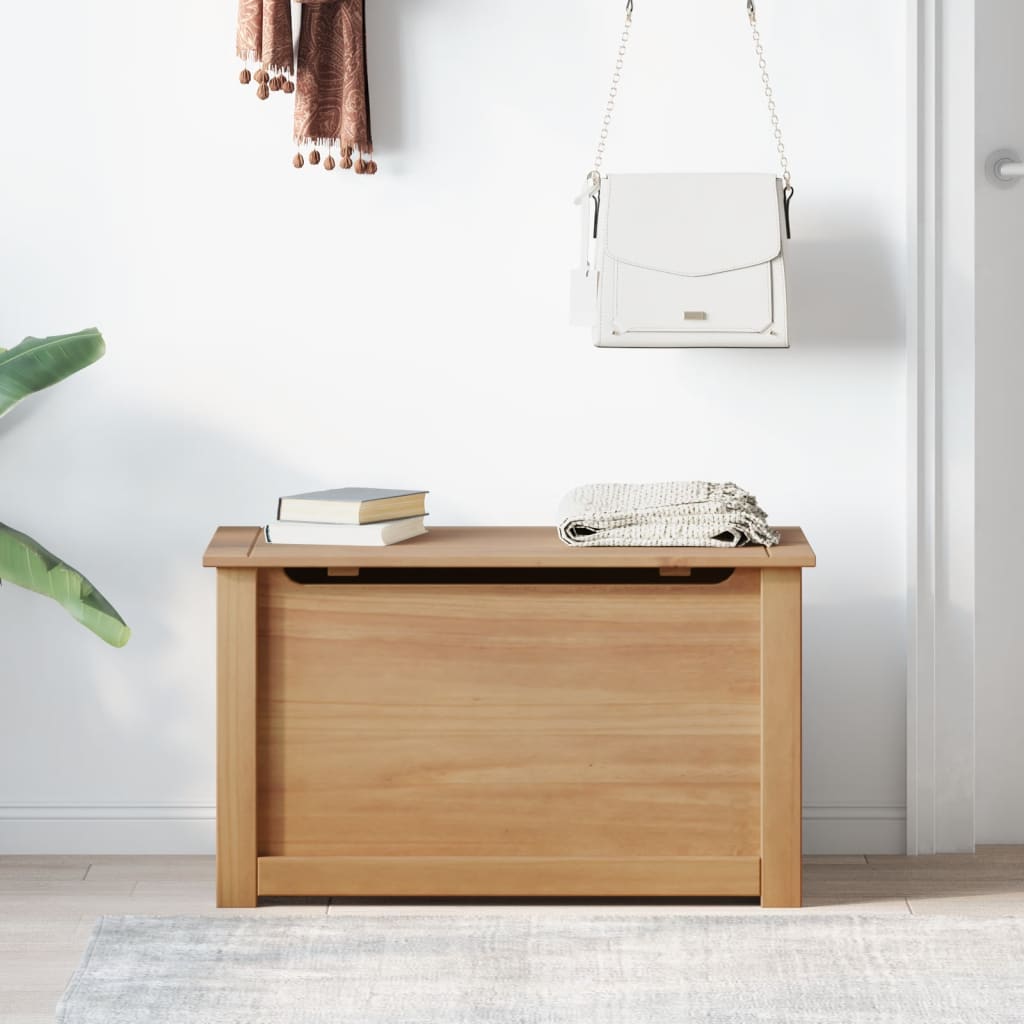 Cesta Con Coperchio Panama 79X42X46 Cm Legno Massello Di Pino