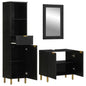 Set Mobili Da Bagno 3 Pz Nero In Legno Multistrato