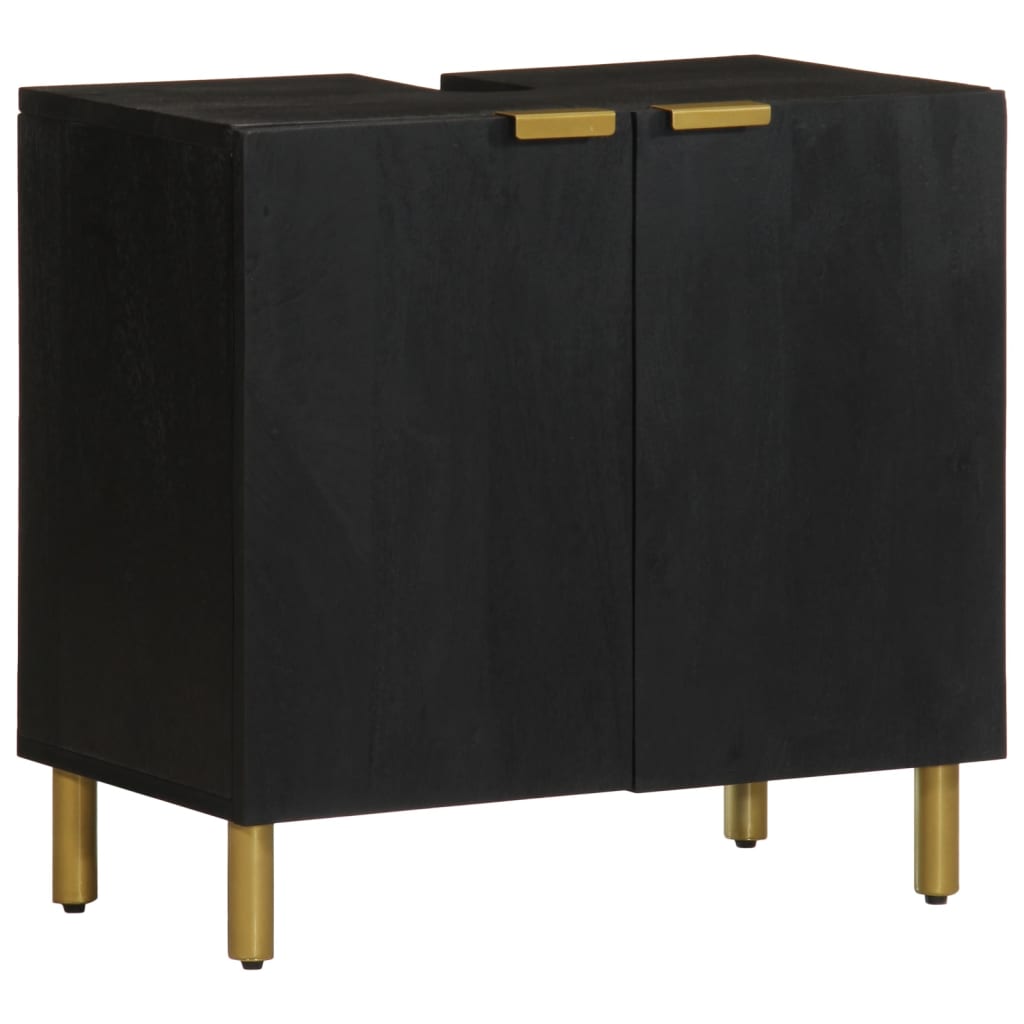 Set Mobili Da Bagno 3 Pz Nero In Legno Multistrato