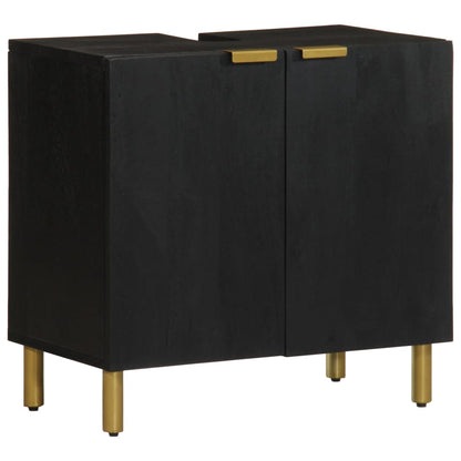 Set Mobili Da Bagno 3 Pz Nero In Legno Multistrato