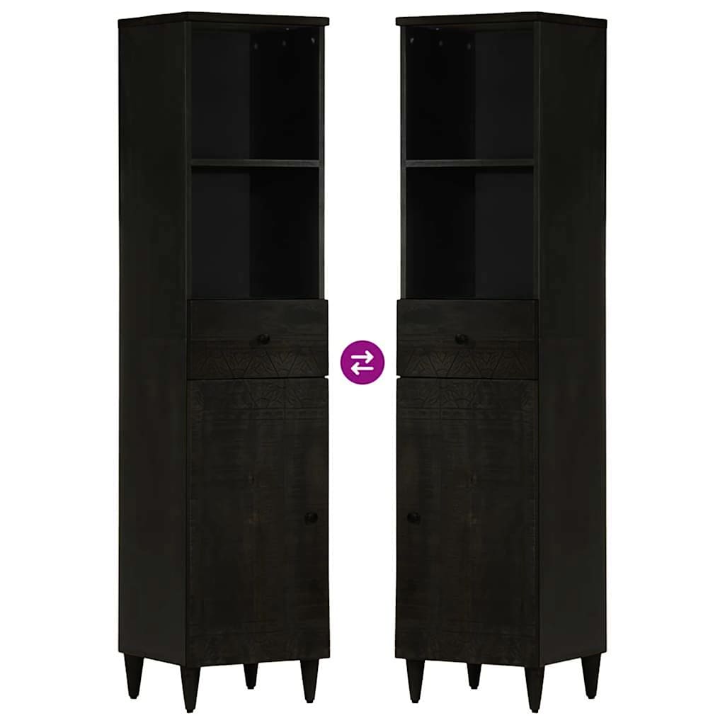 Set Mobili Da Bagno 3Pz In Legno Massello Di Mango