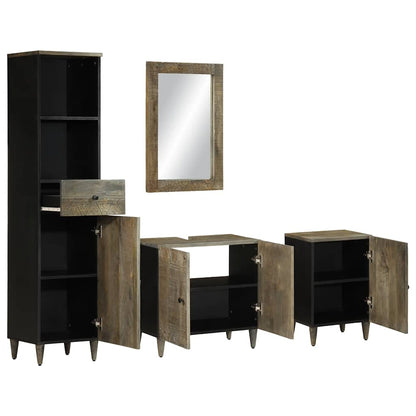 Set Mobili Da Bagno 4 Pz In Legno Massello Di Mango