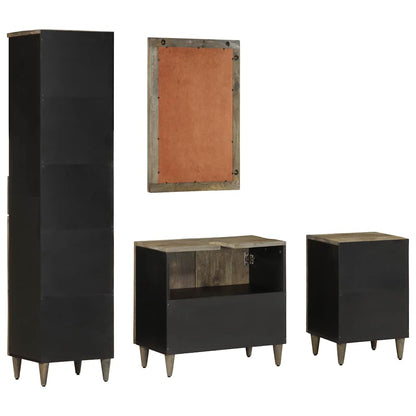 Set Mobili Da Bagno 4 Pz In Legno Massello Di Mango