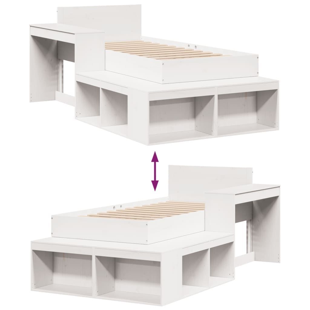 Letto Senza Materasso 75X190 In Legno Massello Di Pino