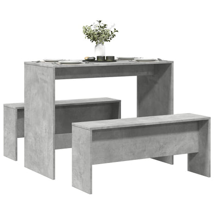 Set Tavolo Da Pranzo E Panche 3 Pz In Truciolato