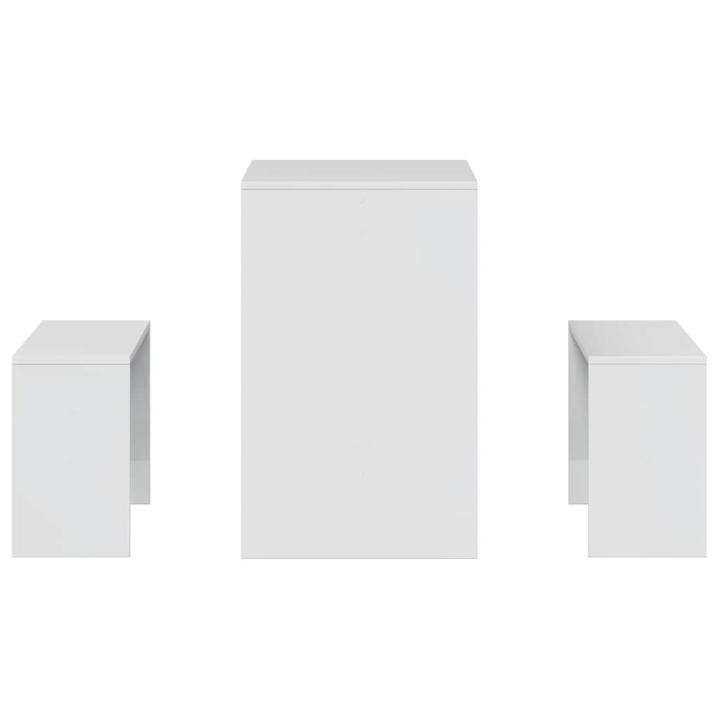Set Tavolo Da Pranzo E Panche 3 Pz In Truciolato
