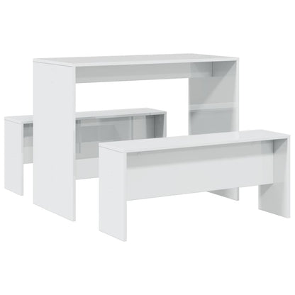 Set Tavolo Da Pranzo E Panche 3 Pz In Truciolato