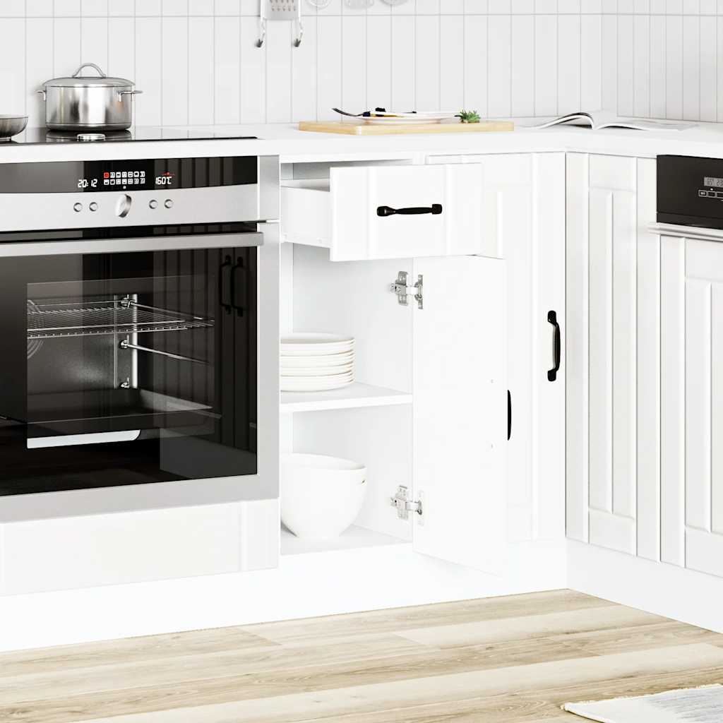 Mobile Base Ad Angolo Cucina Lucca In Legno Multistrato Bianco