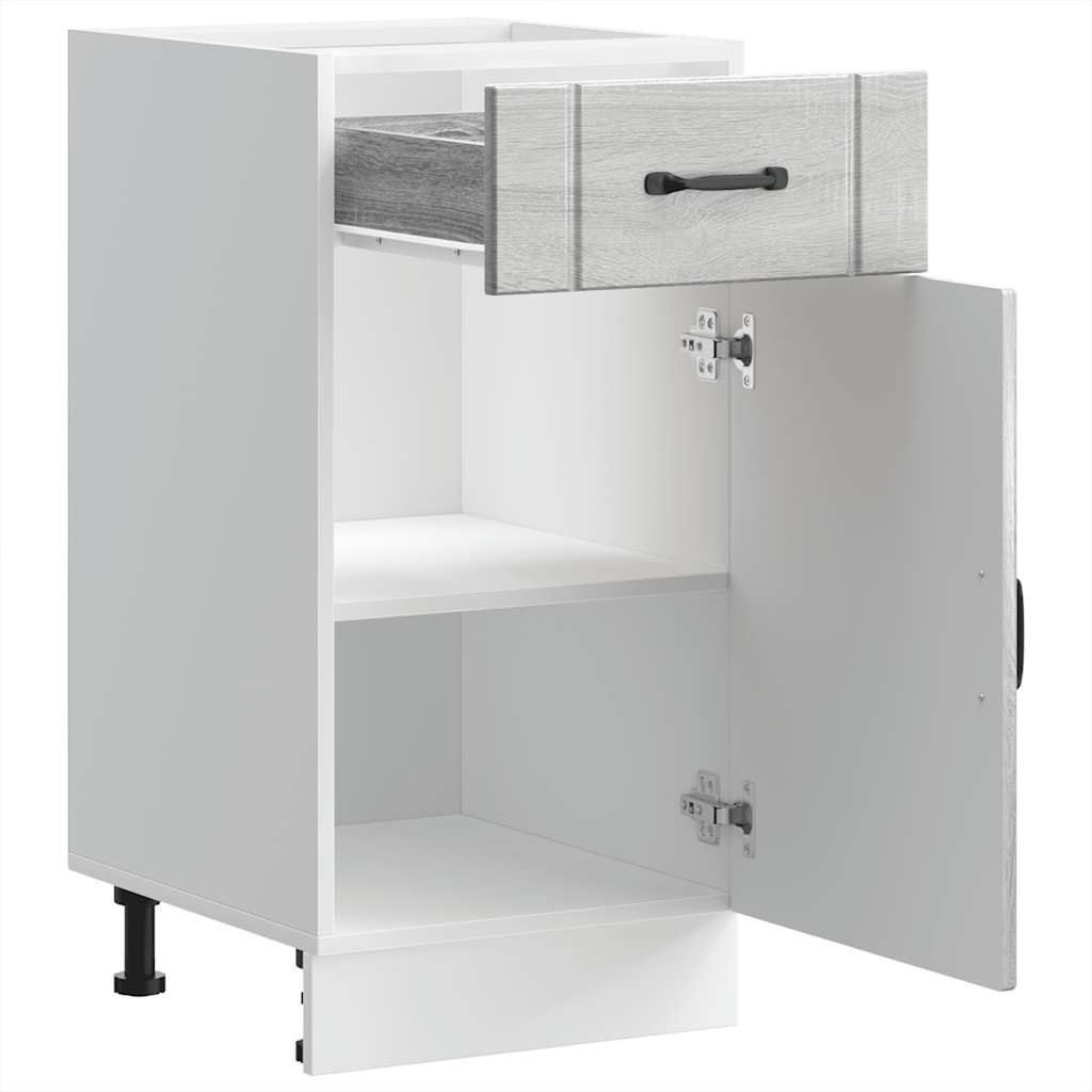 Base Da Cucina Lucca In Legno Multistrato Grigio Sonoma