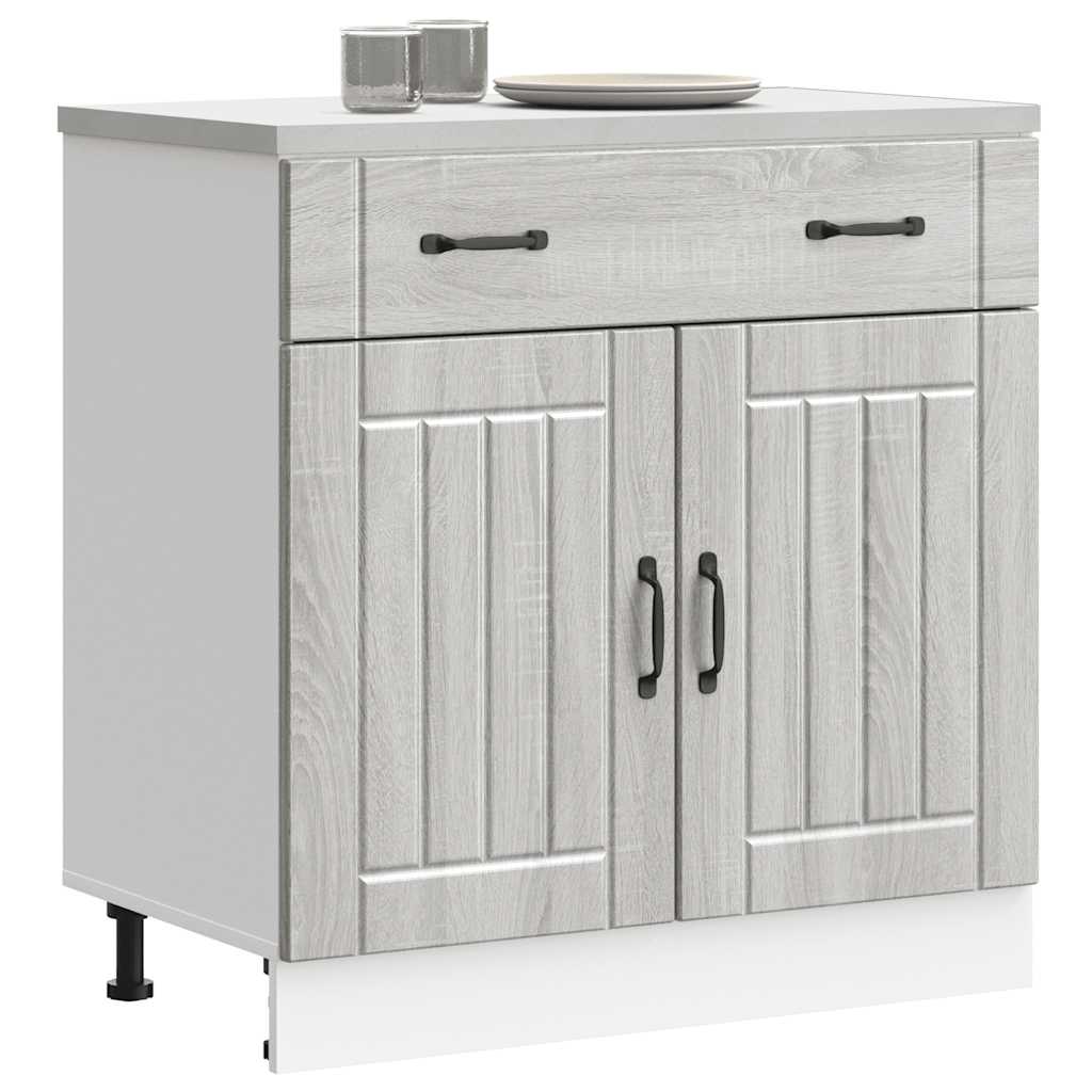 Base Da Cucina Lucca In Legno Multistrato Grigio Sonoma