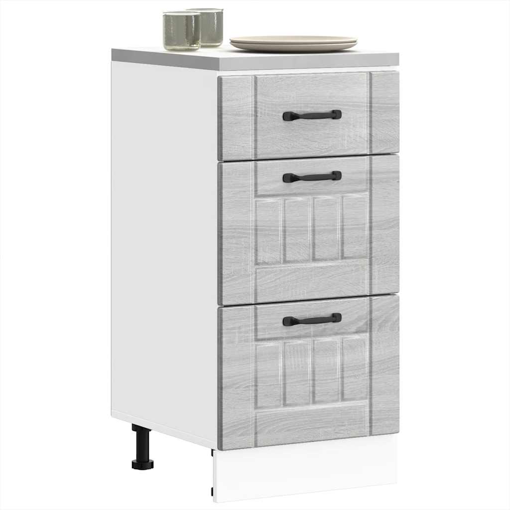 Base Da Cucina Lucca In Legno Multistrato Grigio Sonoma