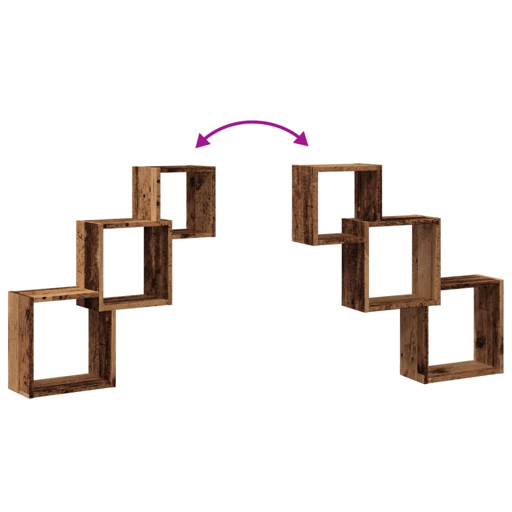 Mensole Cubo Parete 68X15X68 Cm Legno Multistrato