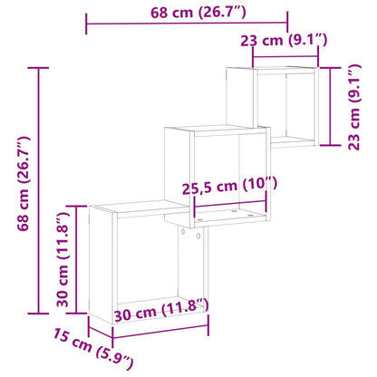 Mensole Cubo Parete 68X15X68 Cm Legno Multistrato