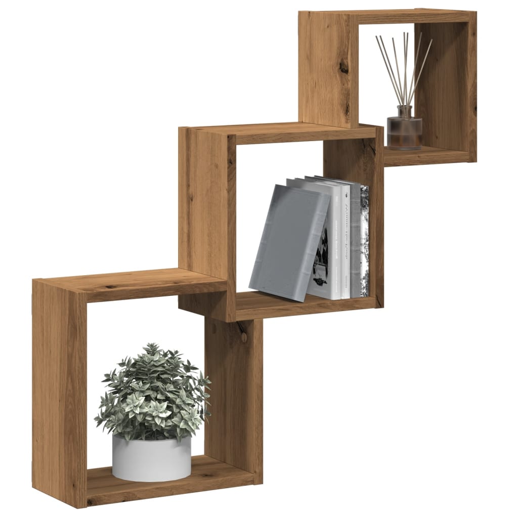 Mensole Cubo Parete 68X15X68 Cm Legno Multistrato
