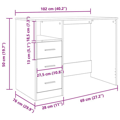 Scrivania 102X50X76 Cm In Legno Multistrato