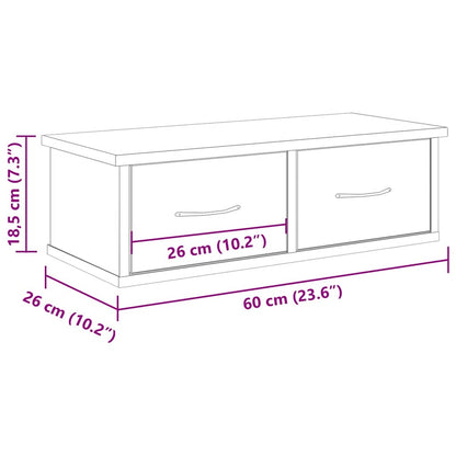 Armadietto A Muro 60X26X18,5Cm In Truciolato Rovere Artigianale